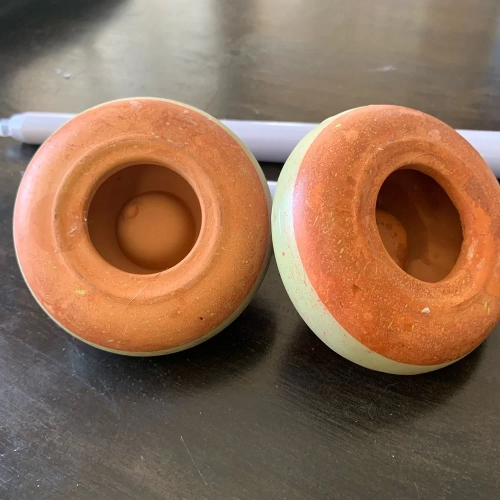 Southwest Pottery pair of Candle holders. 3” wide
